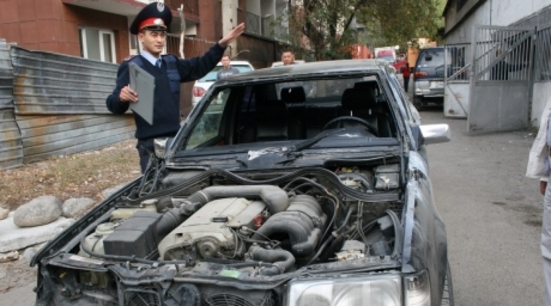 Mercedes, совершивший наезд. Фото предоставлено пресс-службой ДВД г. Алматы