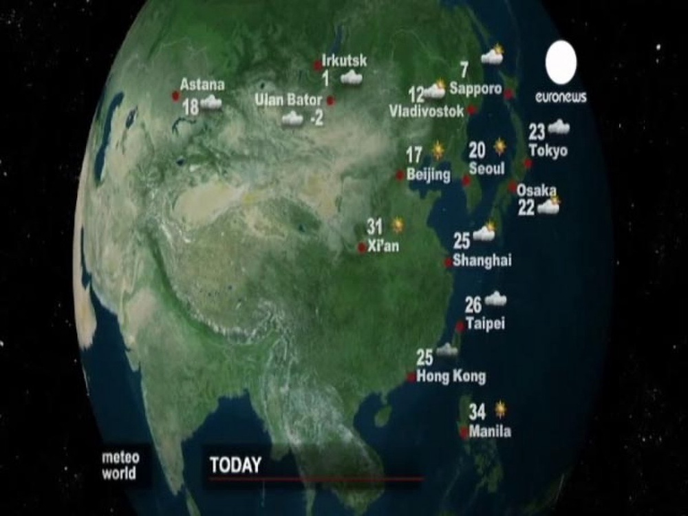 Прогноз погоды на телеканале Euronews