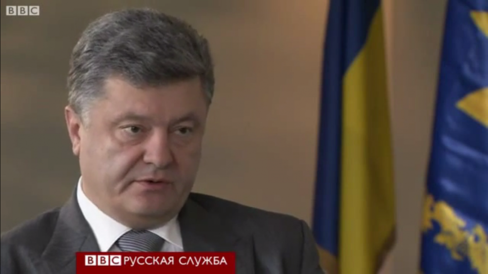 Петр Порошенко дает интервью программе HARDTalk. © bbc.co.uk