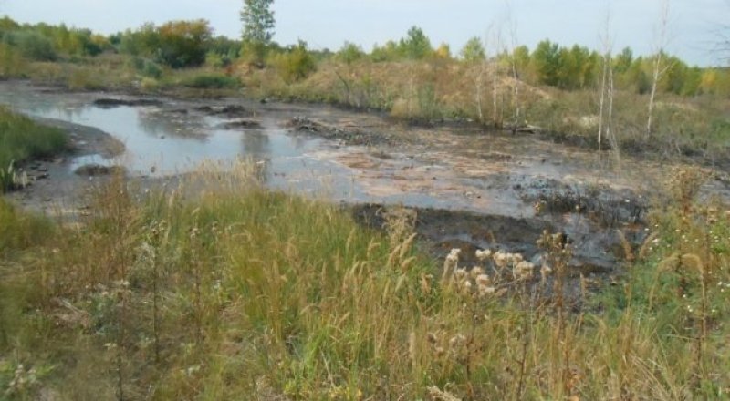 Масляное озеро в глиняном карьере. © yk-news.kz